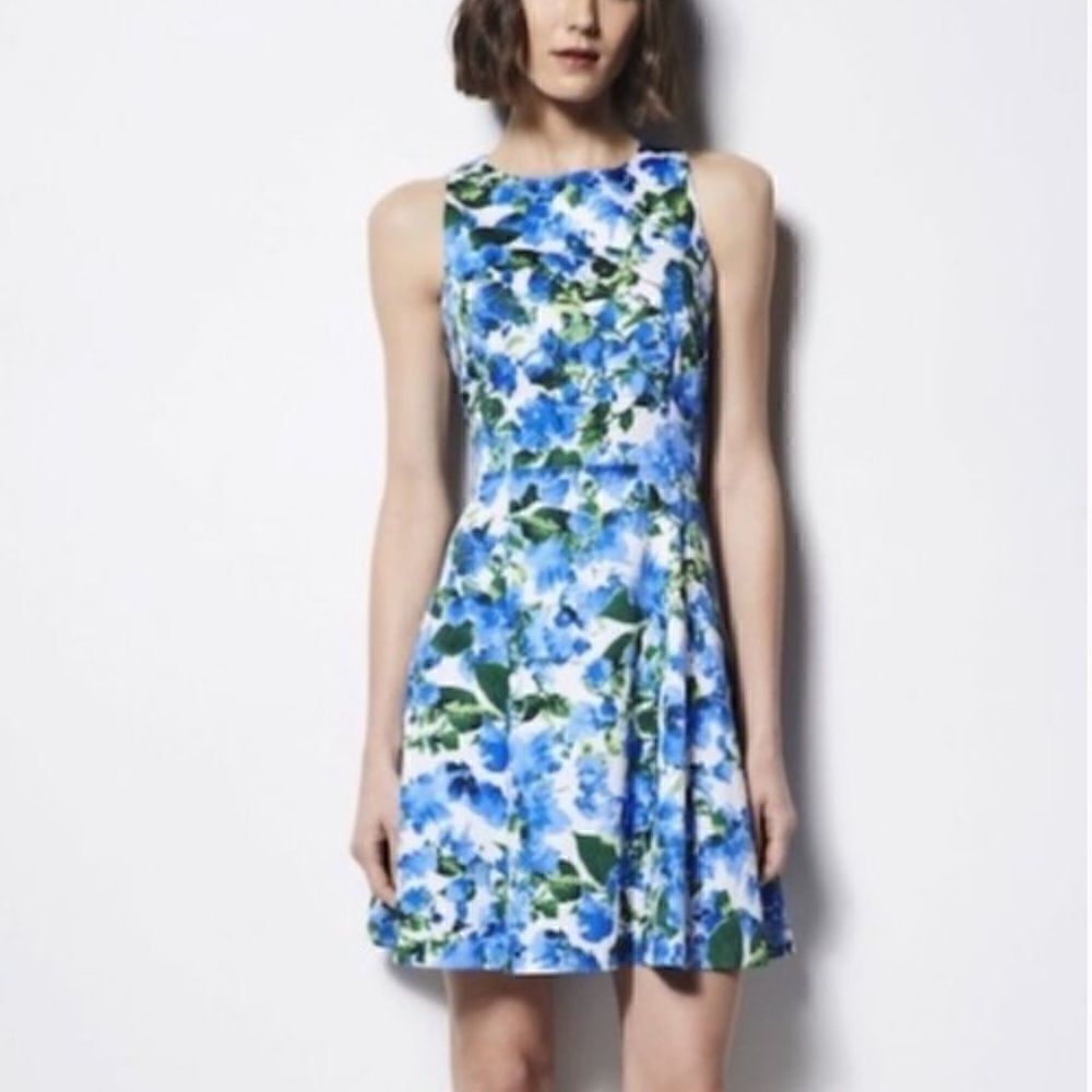 MILLY FOR DESIGN NATION Floral Fit and Flare Sleeveless Mini Dress.Size 8